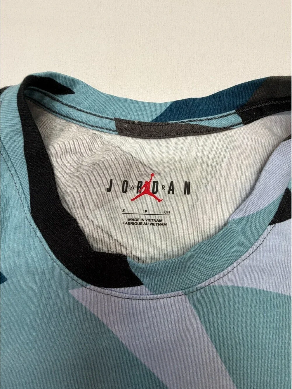 Air Jordan Men's T-Shirt Short Sleeve Flight MVP All Over Print Tee Size S Blue